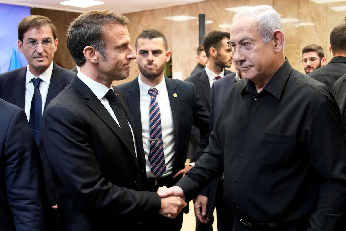 In Israel, Macron proposes using anti-ISIS coalition against Hamas